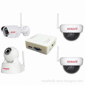 4CH 720P NVR Kit with 4pcs WIFI Cameras, Supports 3G and WIFI Dongle